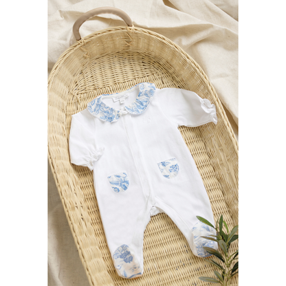 White Liberty Print Baby Girl Onesie