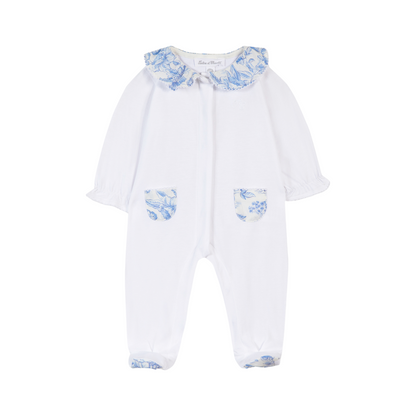 White Liberty Print Baby Girl Onesie