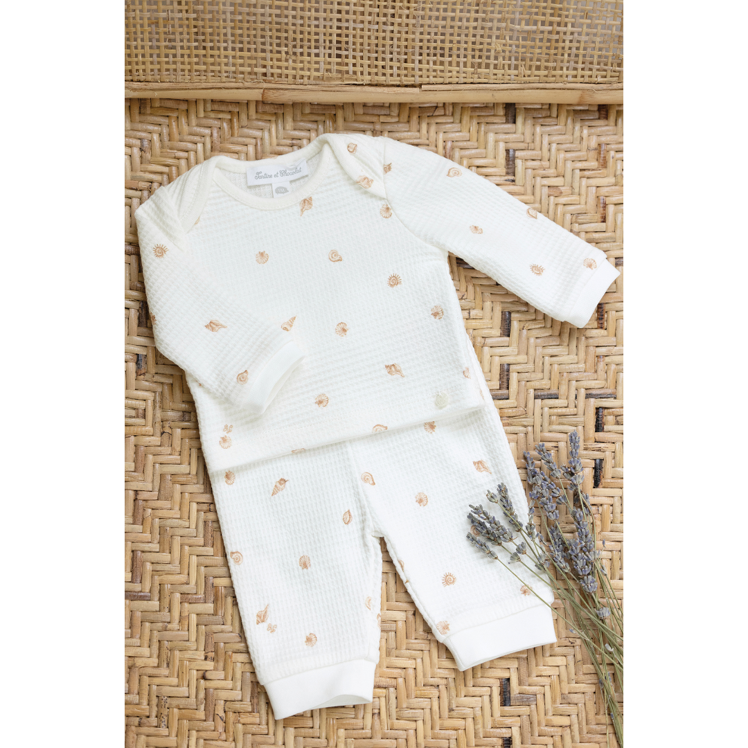 Ecru Baby Shell Pajama Set
