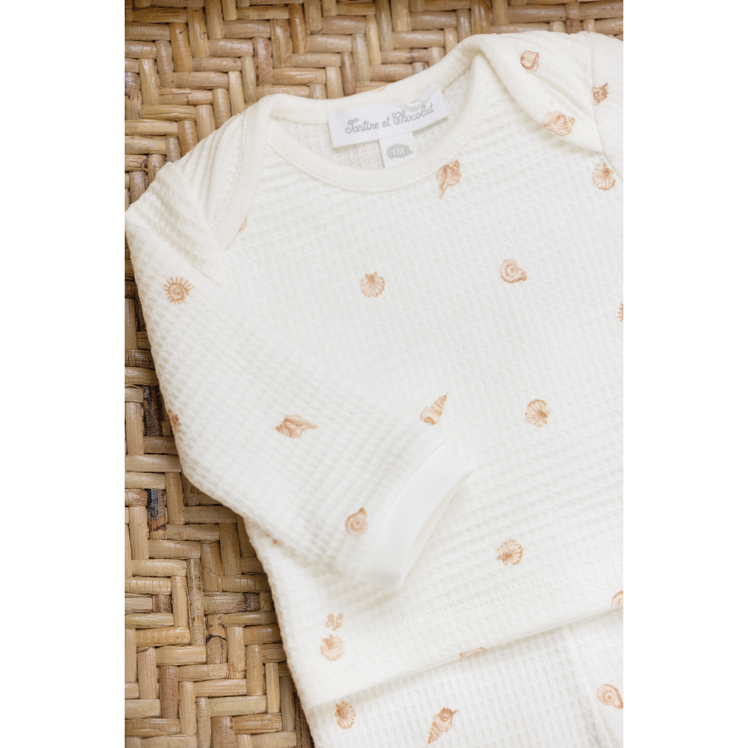 Ecru Baby Shell Pajama Set