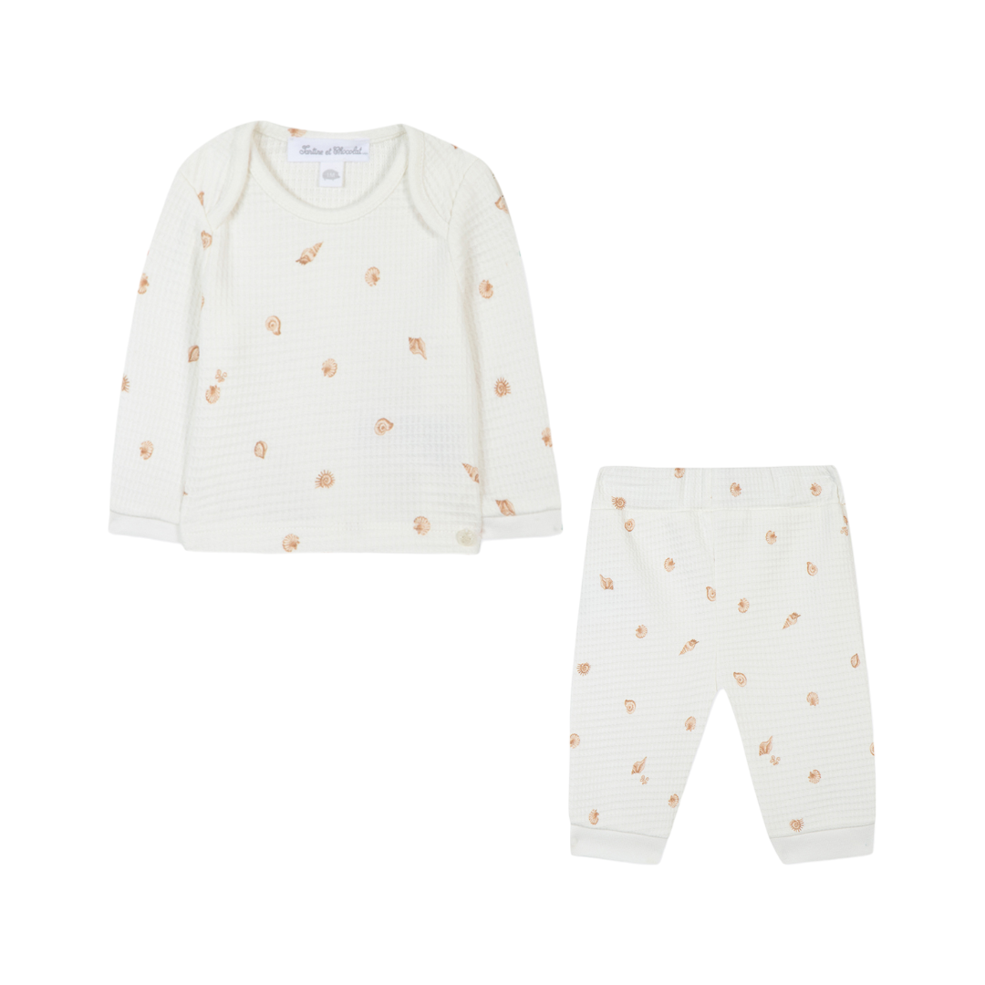 Ecru Baby Shell Pajama Set