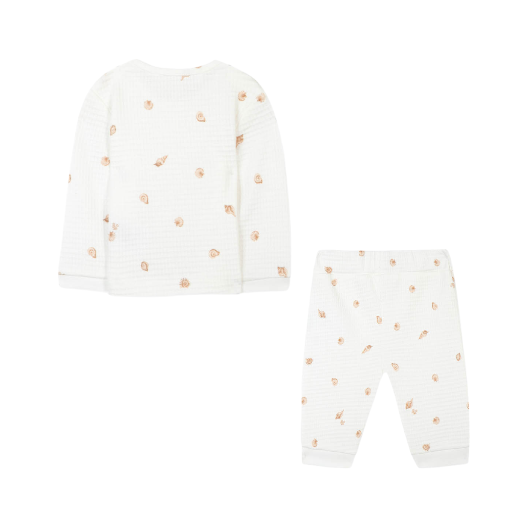 Ecru Baby Shell Pajama Set