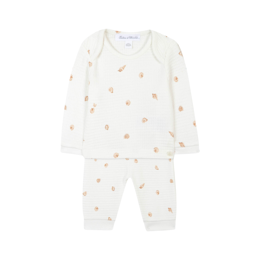 Ecru Baby Shell Pajama Set