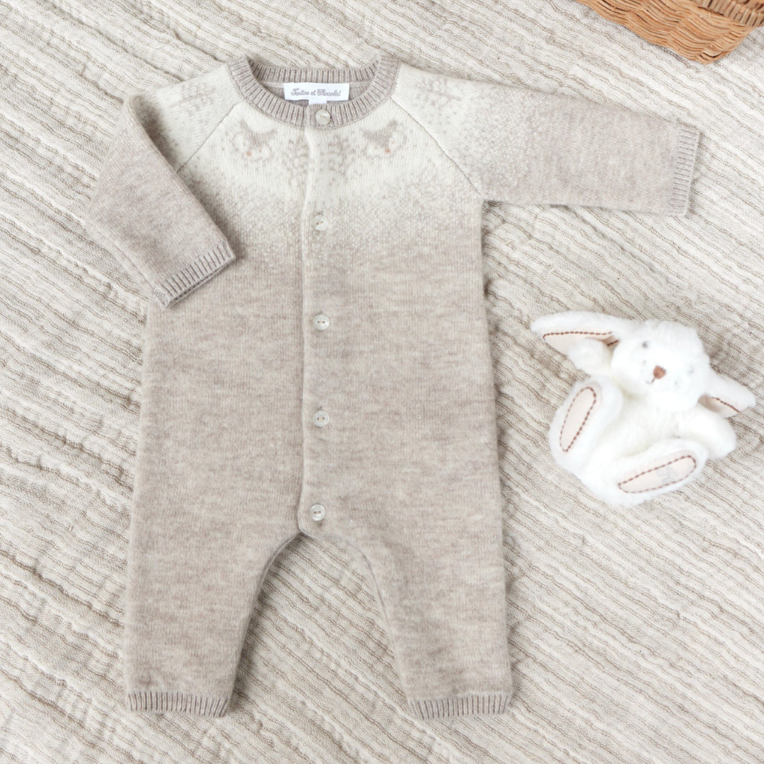Wool Cashmere Onesie - Sand
