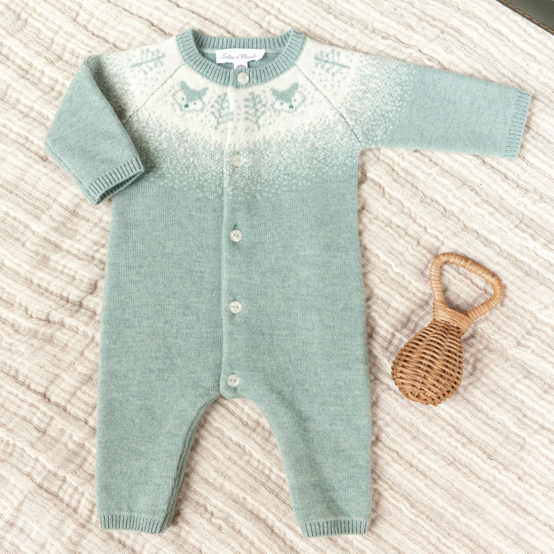 Wool Cashmere Onesie - Jade Green