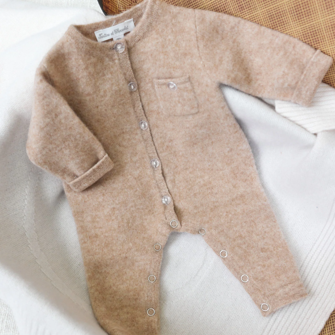 Cotton Wool Onesie - Camel