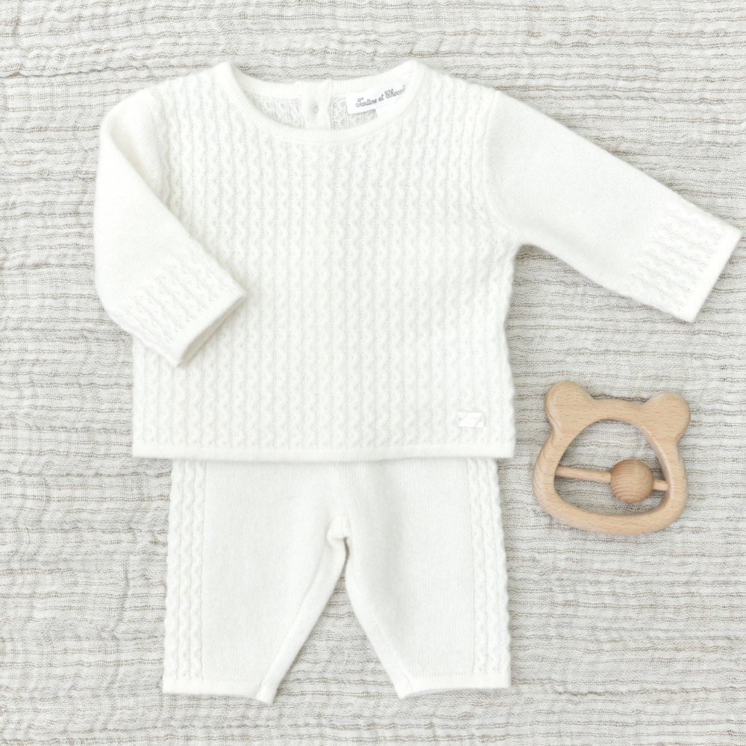 100% Cashmere Set - Ecru