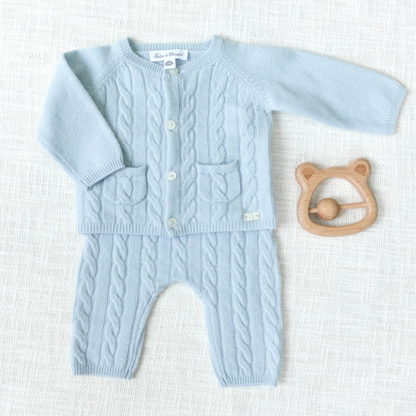 Wool Cashmere Baby Set - Sky Blue