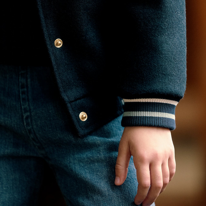 Unisex Navy Blue Bomber Jacket