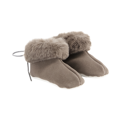 Grey Fur Baby Shoes