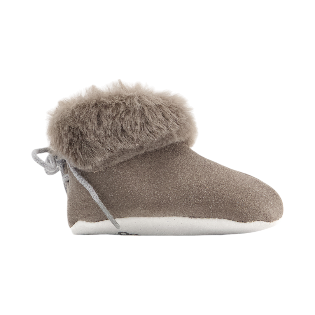 Grey Fur Baby Shoes