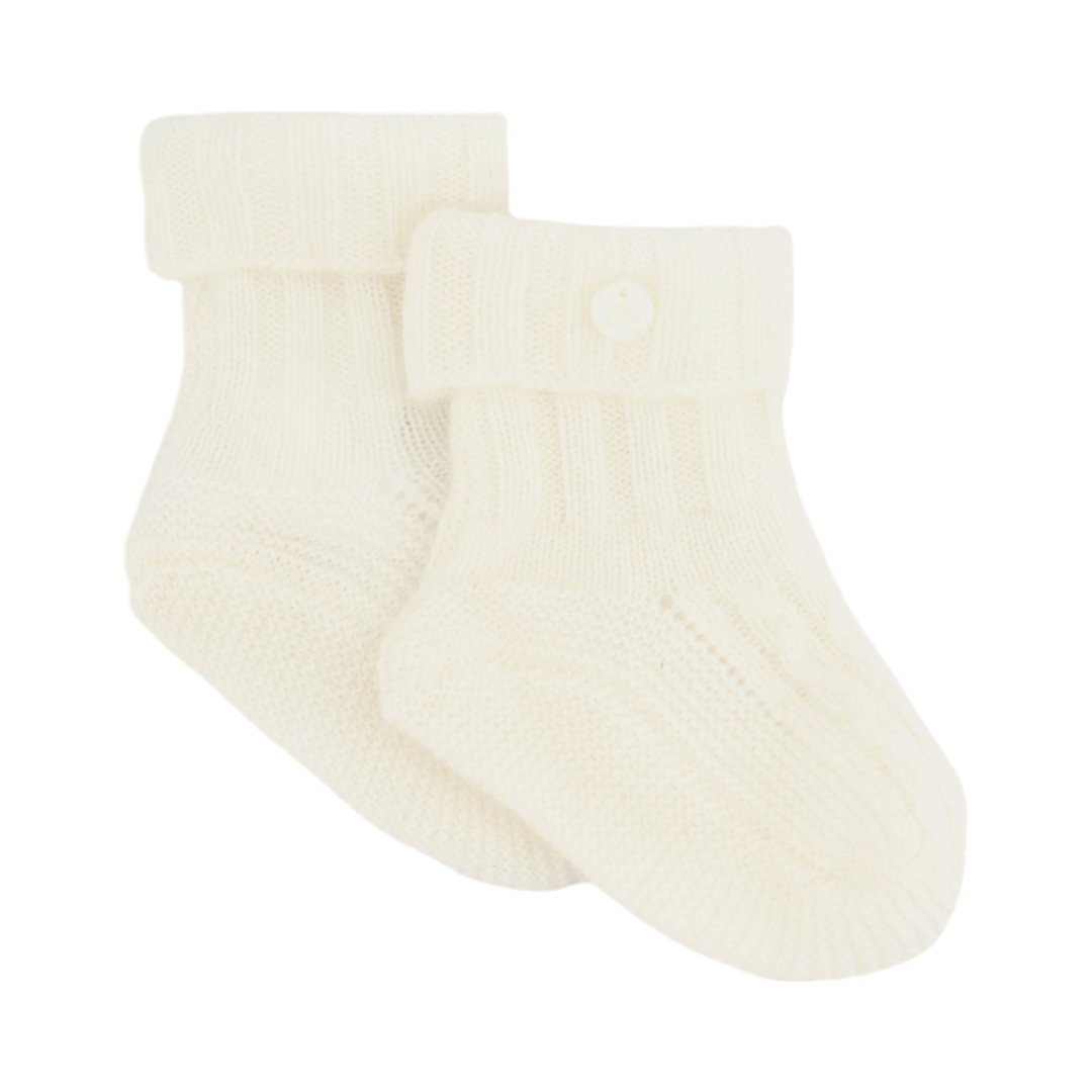 100% Cashmere Baby Socks - Ecru