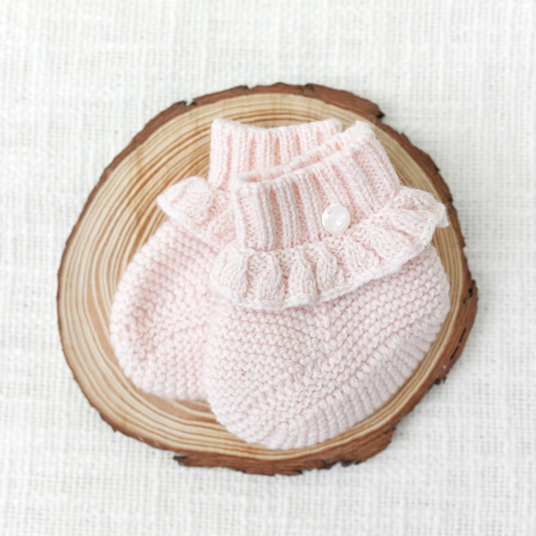 Cotton Knit Slippers - Pale Pink
