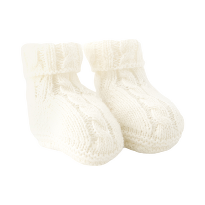 Knit Baby Socks - Ecru