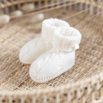 Knit Baby Socks - Ecru