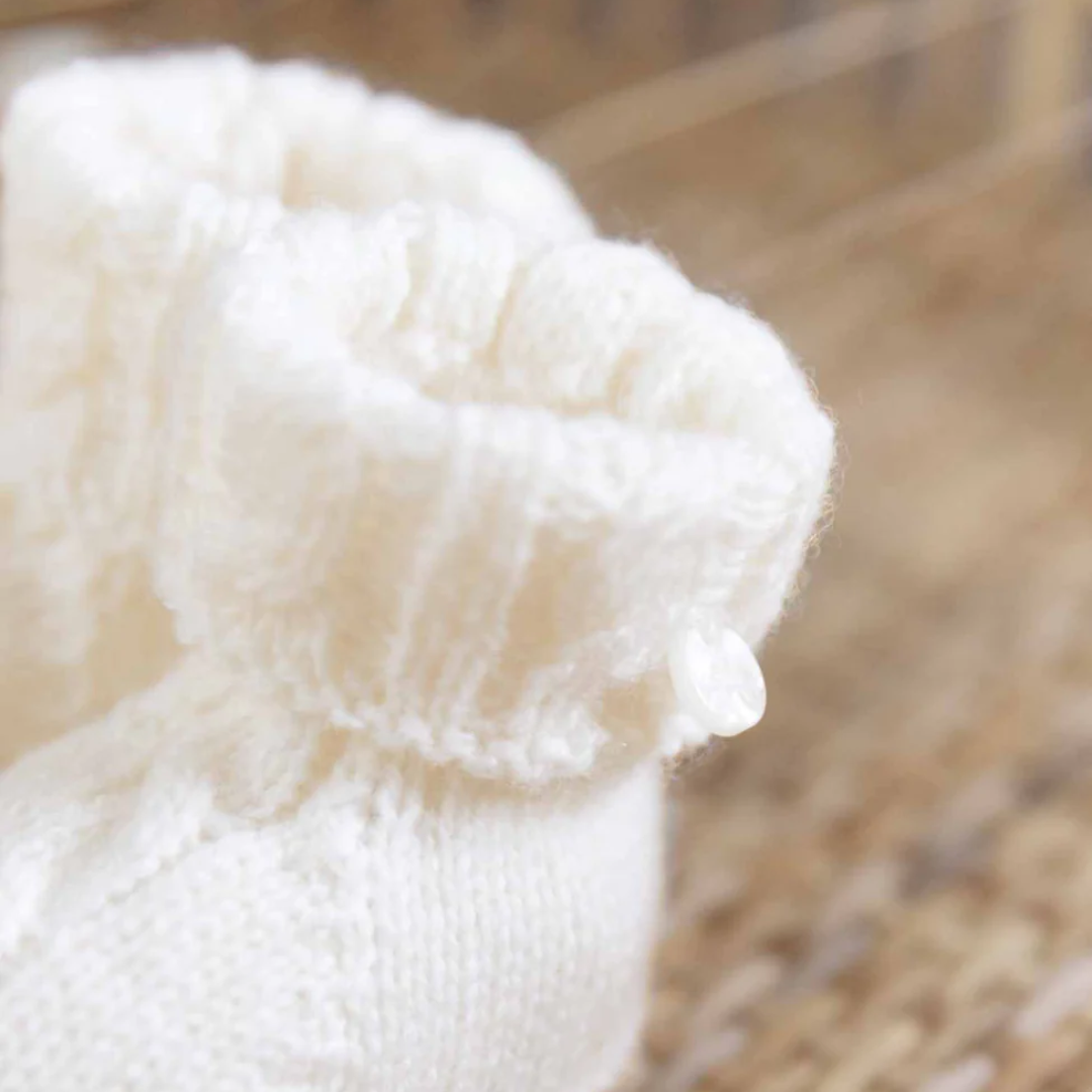 Knit Baby Socks - Ecru