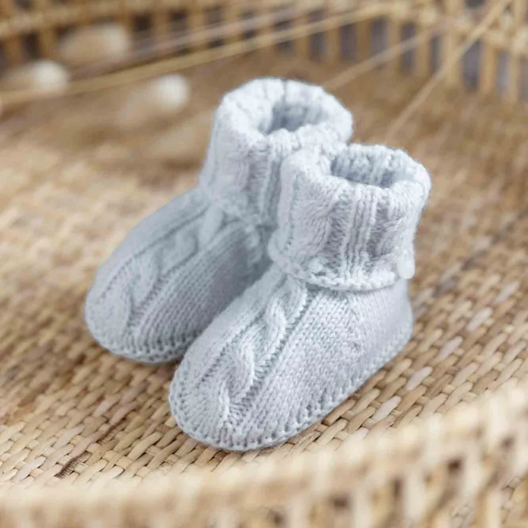 Knit Baby Socks - Light Grey