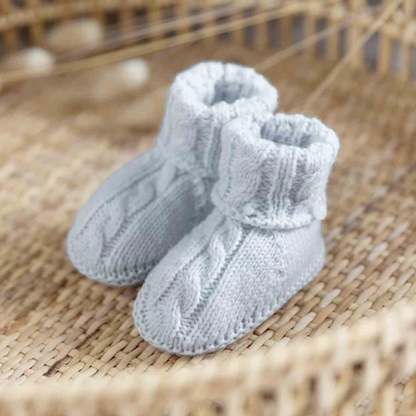 Knit Baby Socks - Light Grey