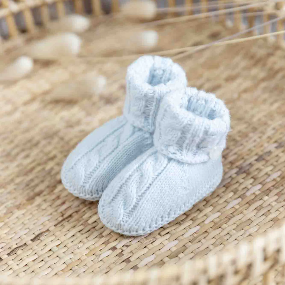 Knit Baby Socks - Sky Blue