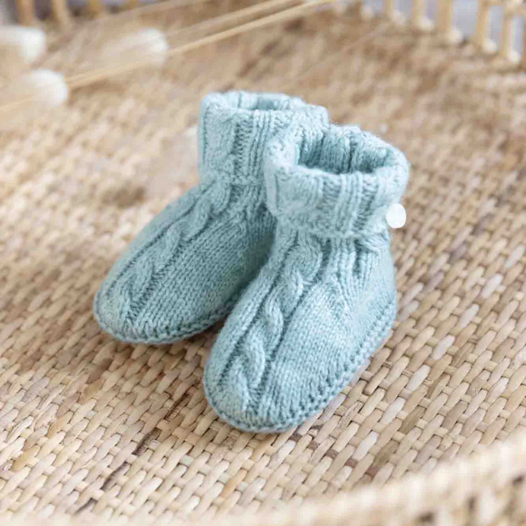 Knit Baby Socks - Jade Green