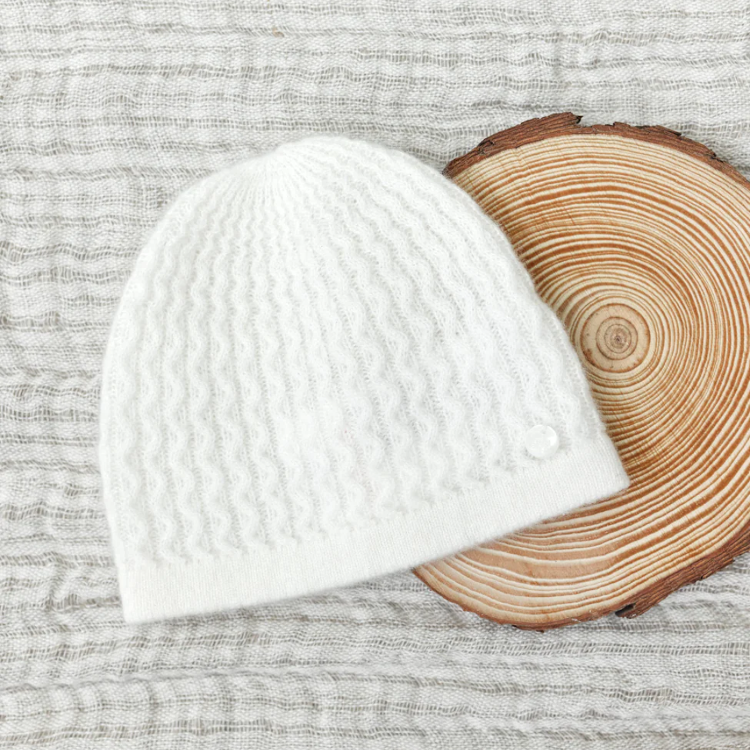 100% Cashmere Beanie - Ecru