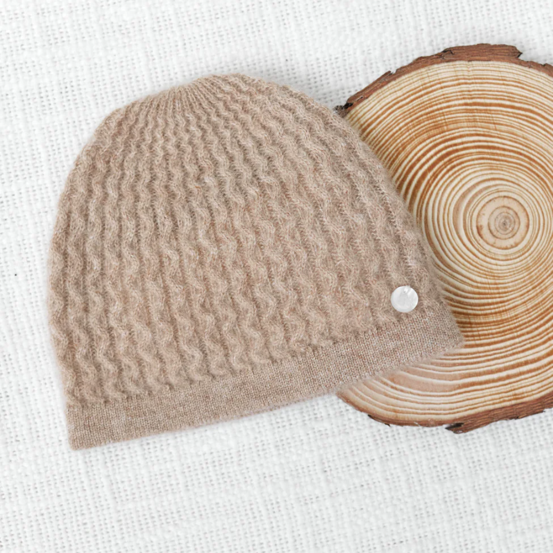 100% Cashmere Beanie - Beige