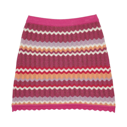 Sparkling Sands Crochet Top &amp; Skirt - Super Pink Mix