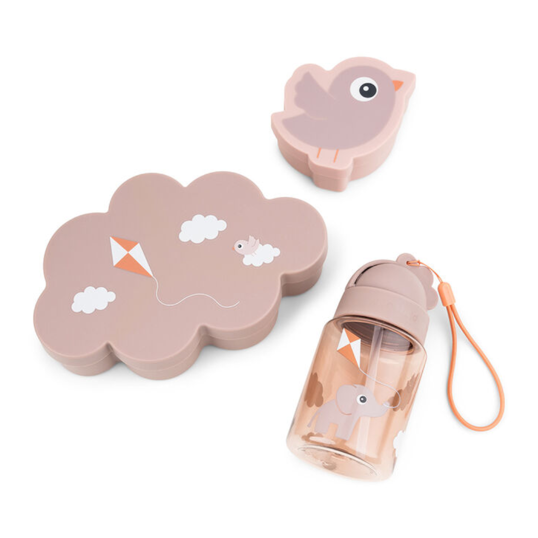 Lunch &amp; Snack Box with Straw Bottle Powder