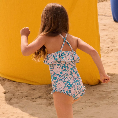 Jovana Blue Mountain Avens One-Piece Swimsuit for Girls