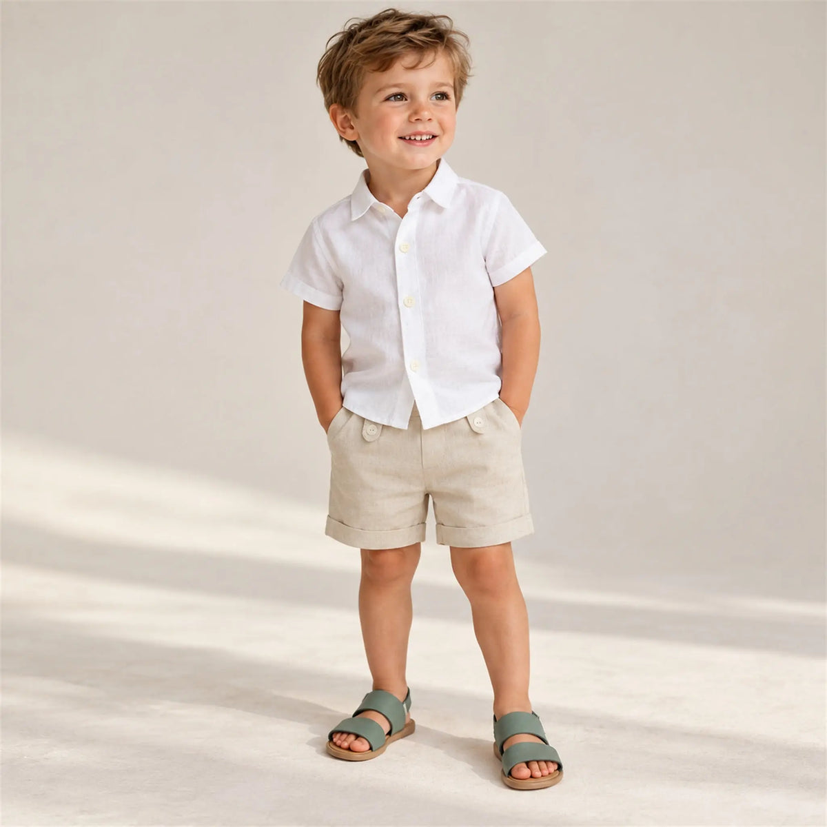 Mint Green Leather Sandal - boy lookbook, shoe size 29