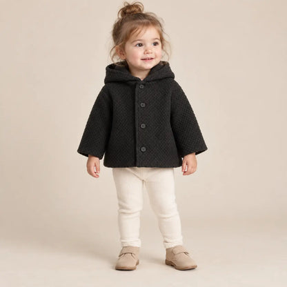 2 year girl wearing Black Knitted Jacket