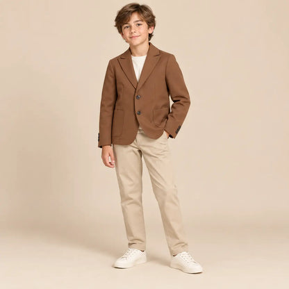 Boy 2 Buttons Jacket Brown - 12Y boy lookbook 2