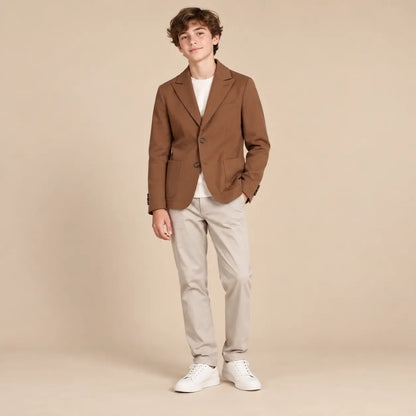 Boy 2 Buttons Jacket Brown - 16Y boy lookbook 1