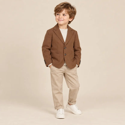 Boy 2 Buttons Jacket Brown - 4Y boy lookbook 2