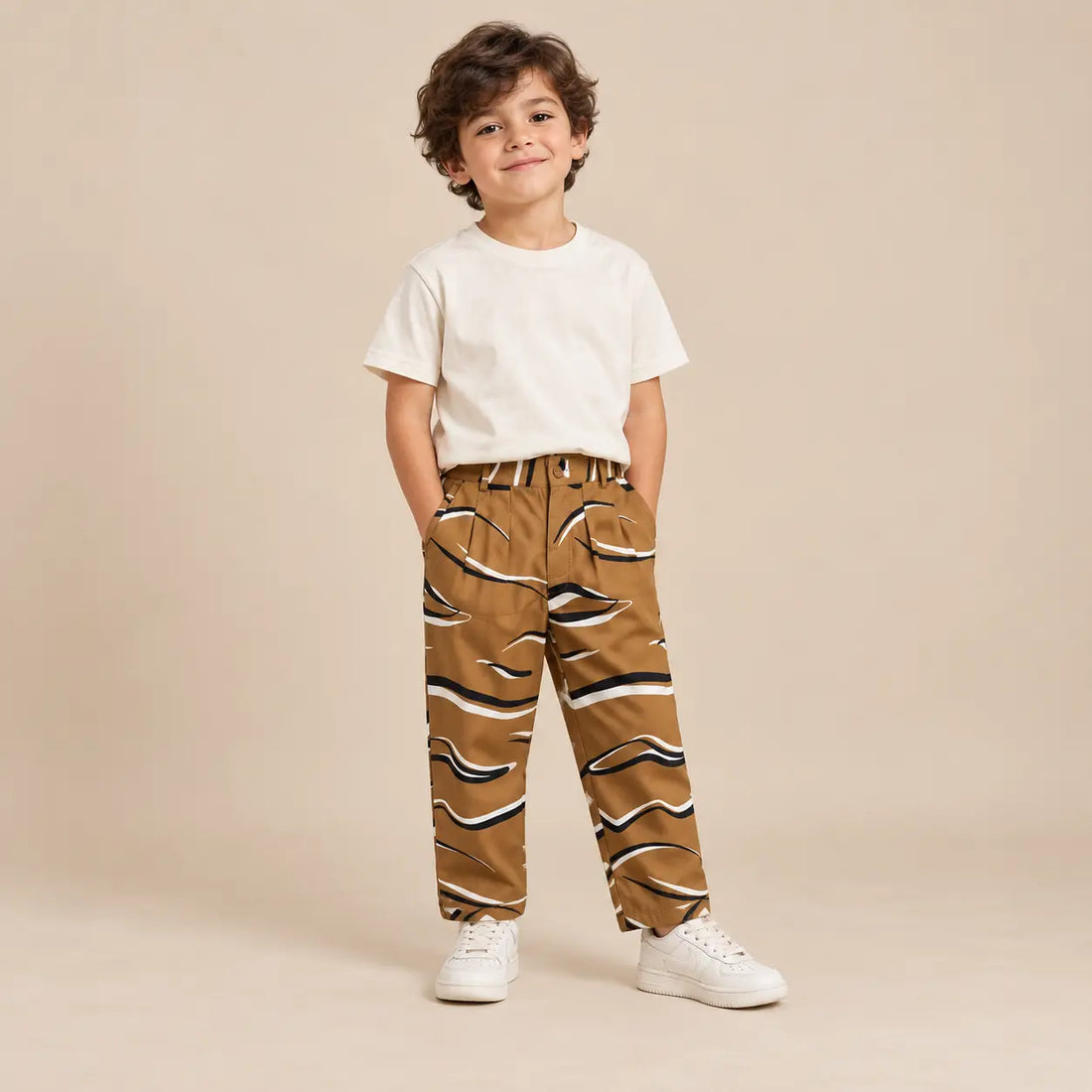 5-6 year boy wearing Animal Pants