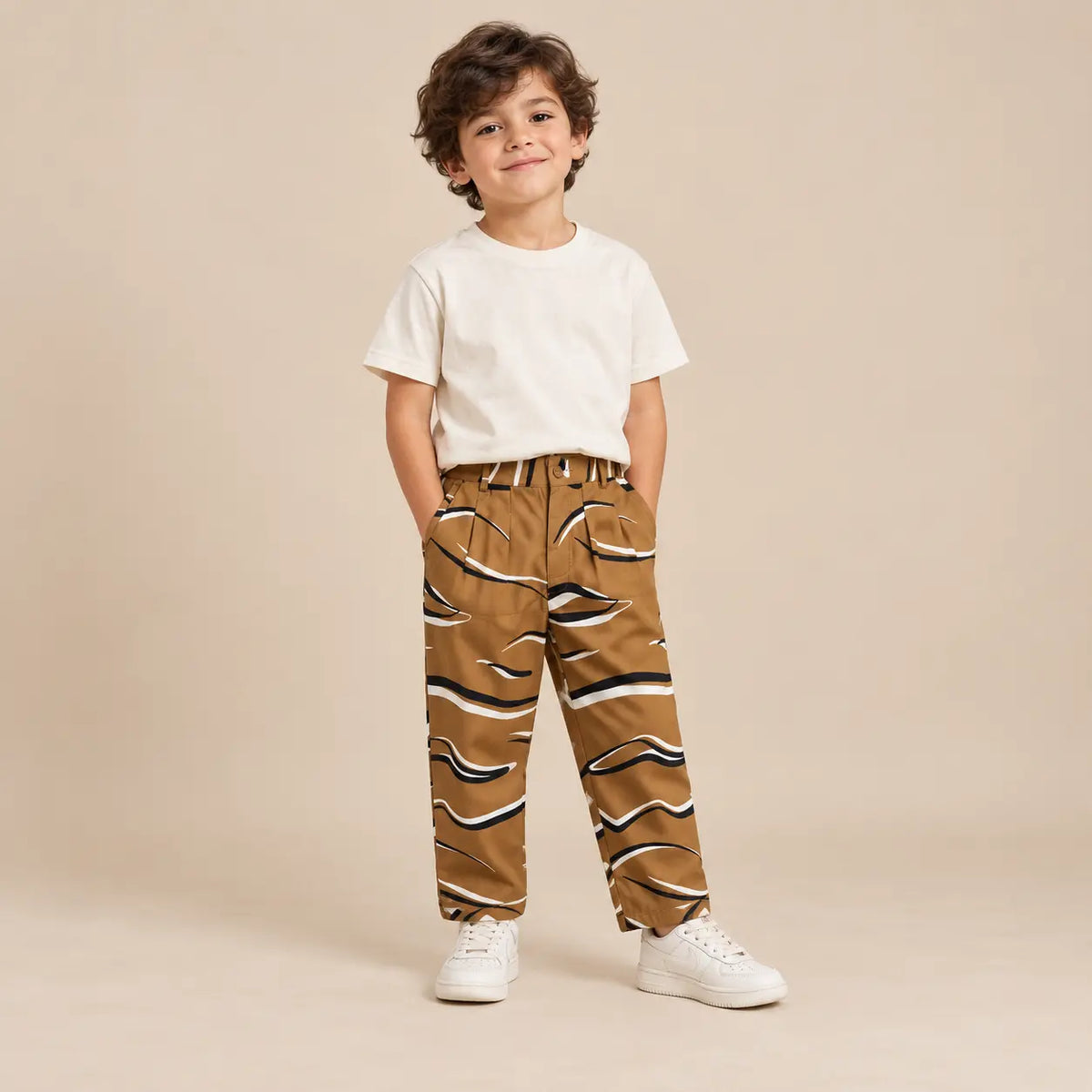 5-6 year boy wearing Animal Pants