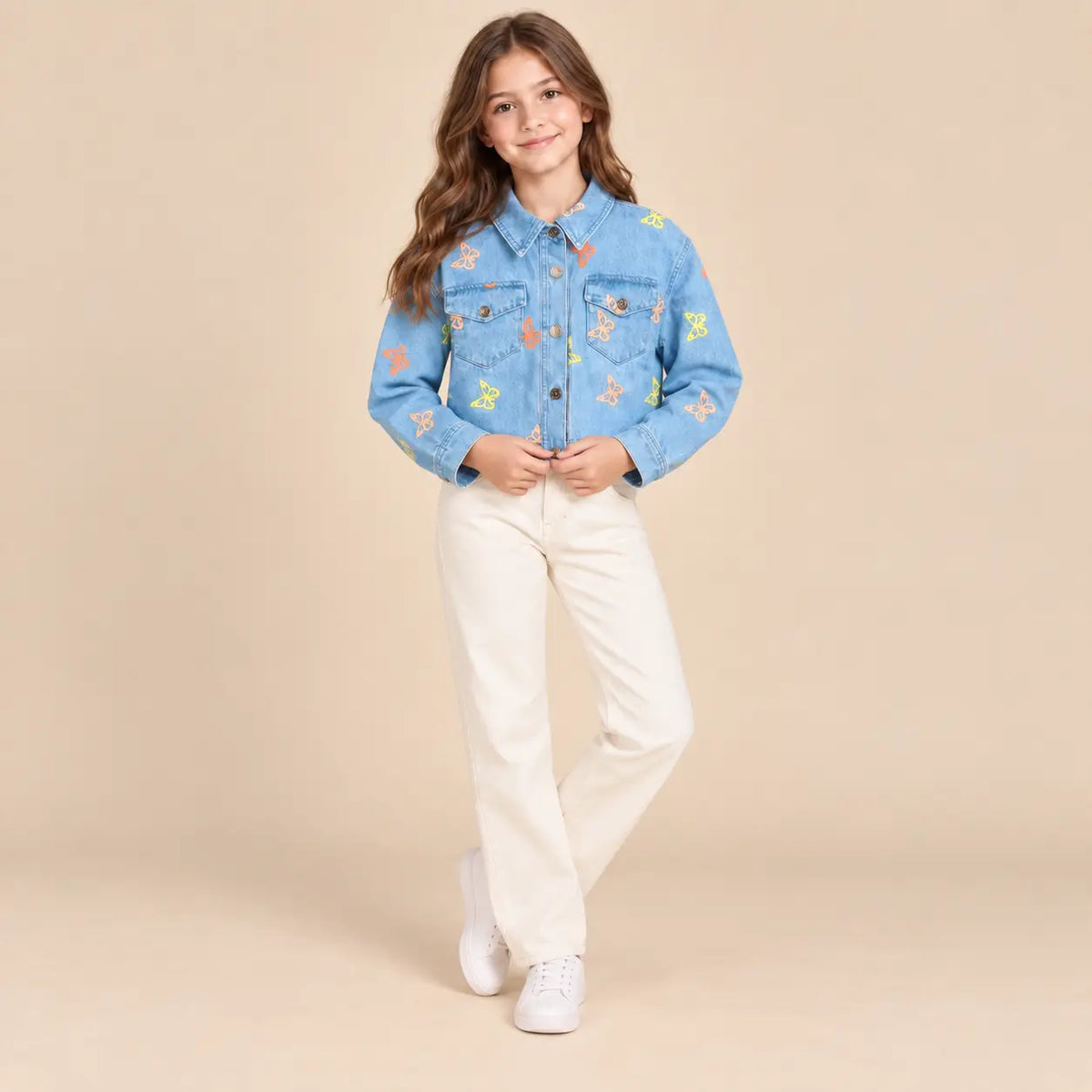 Burbank Denim Jacket - 12Y girl lookbook pose 2