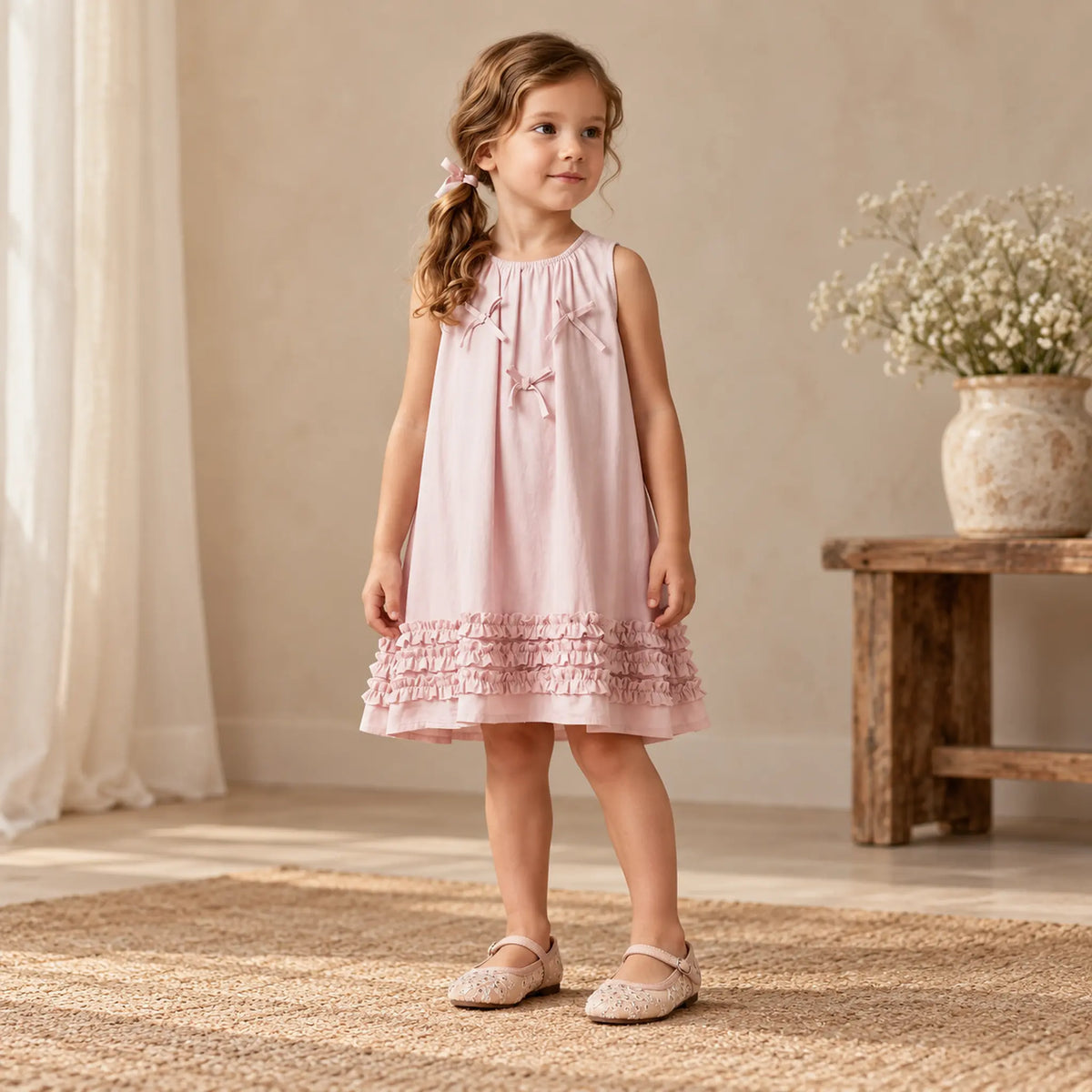 Babywalker Nude Lace &amp; Rhinestone Girls Ballerina Shoes — lookbook, shoe size 28