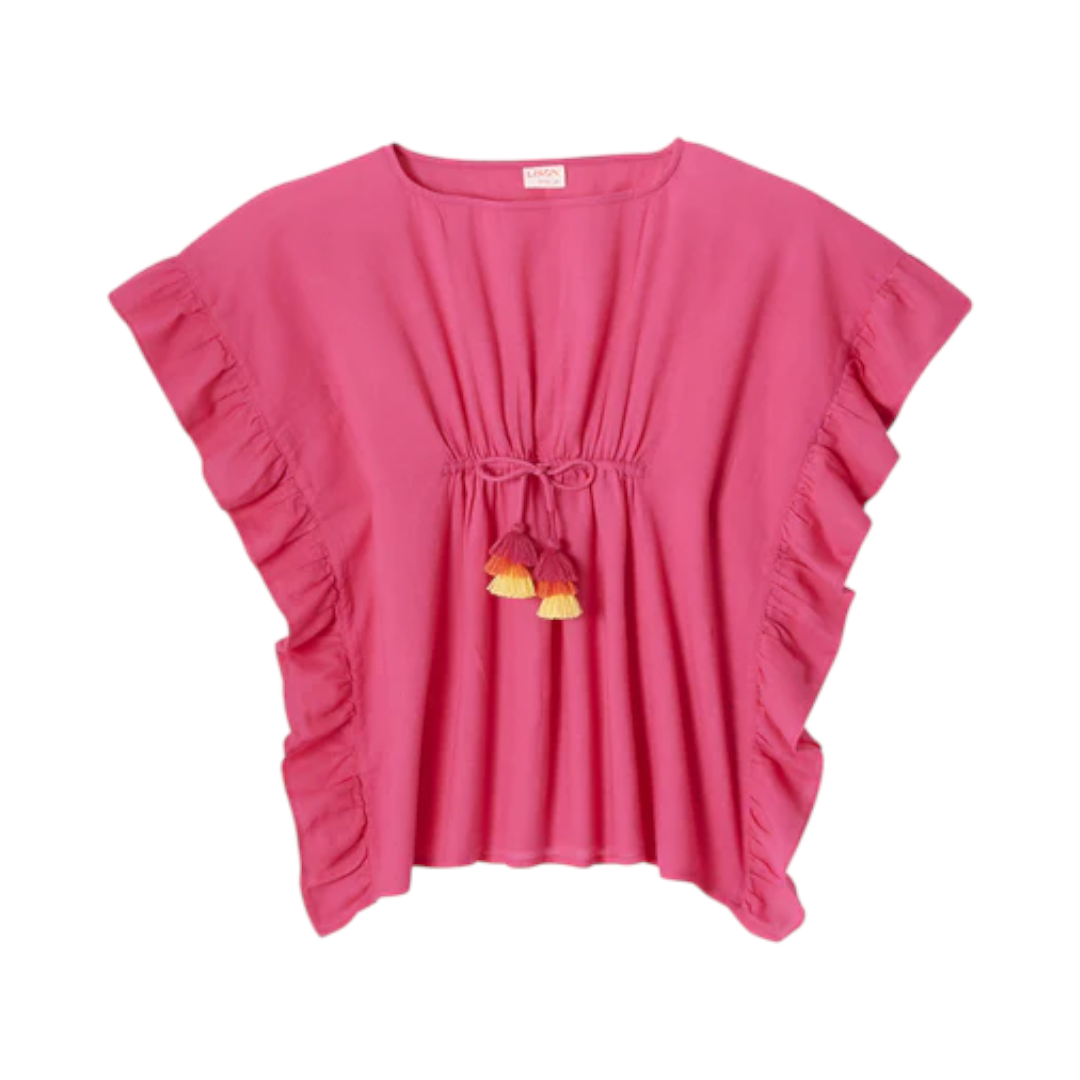 Pink Girls Caftan Swim Cover Up