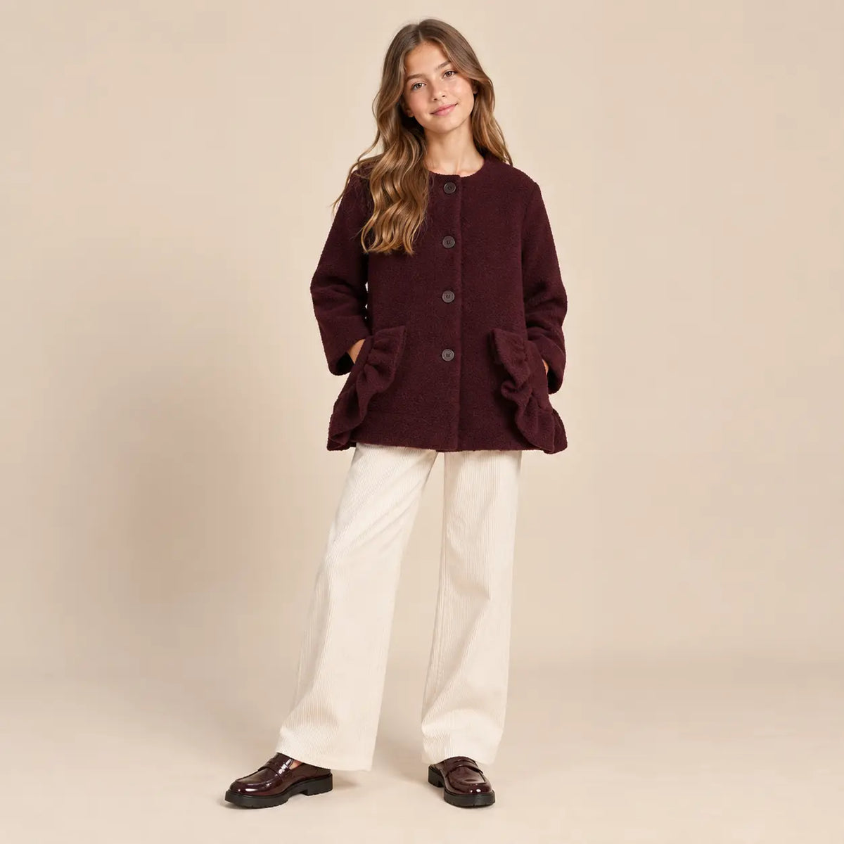 Coat Eunice Burgundy lookbook image 3
