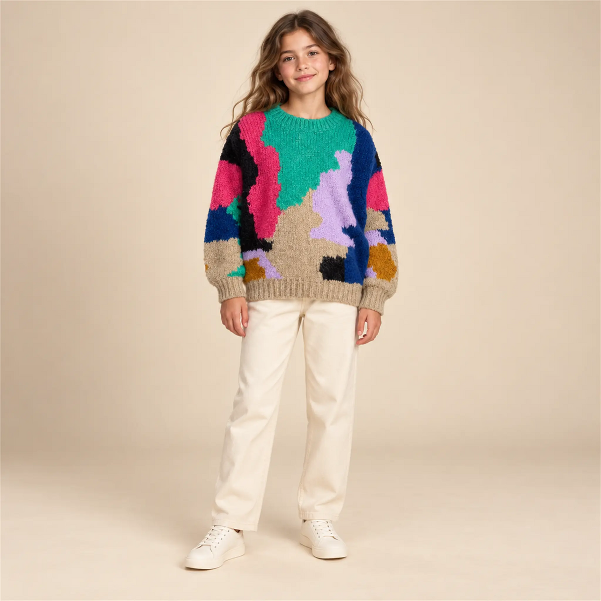 Color Stains Intarsia Jumper lookbook, size 10-11Y, image 1