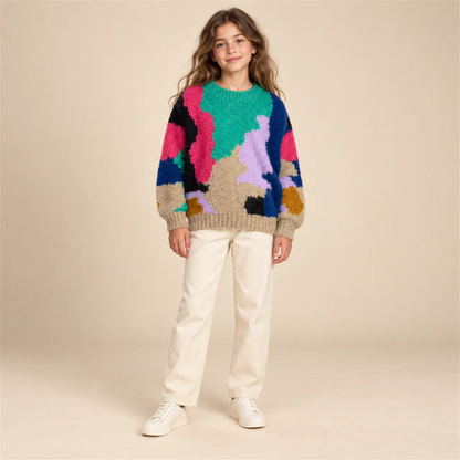 Color Stains Intarsia Jumper lookbook, size 10-11Y, image 1