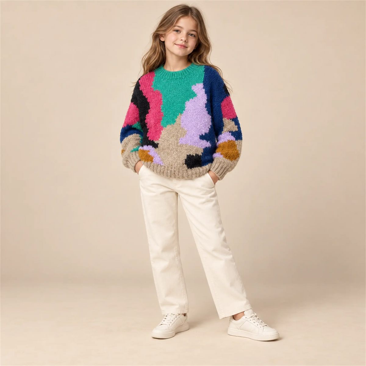 Color Stains Intarsia Jumper lookbook, size 10-11Y, image 2