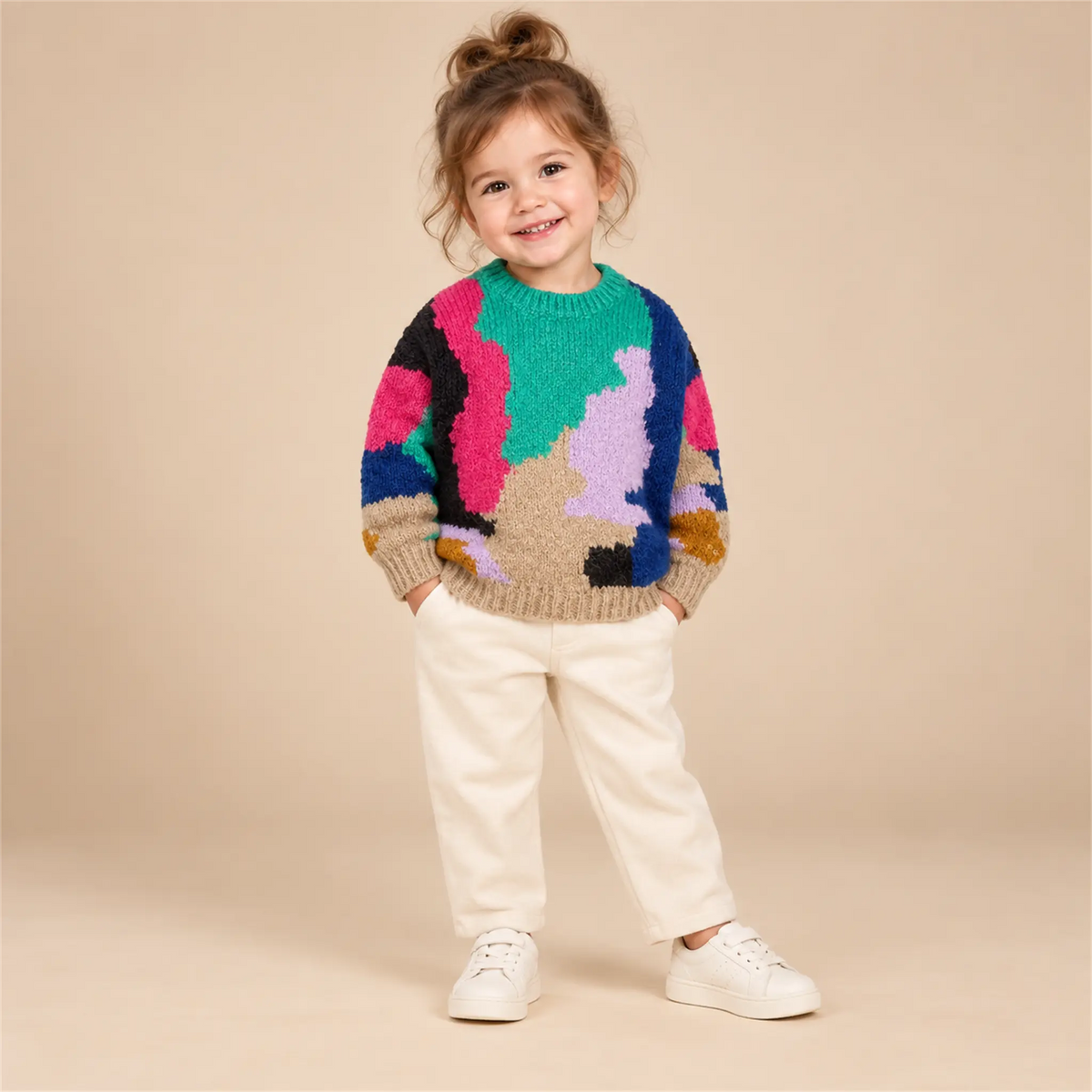 Color Stains Intarsia Jumper lookbook, size 2-3Y, image 2