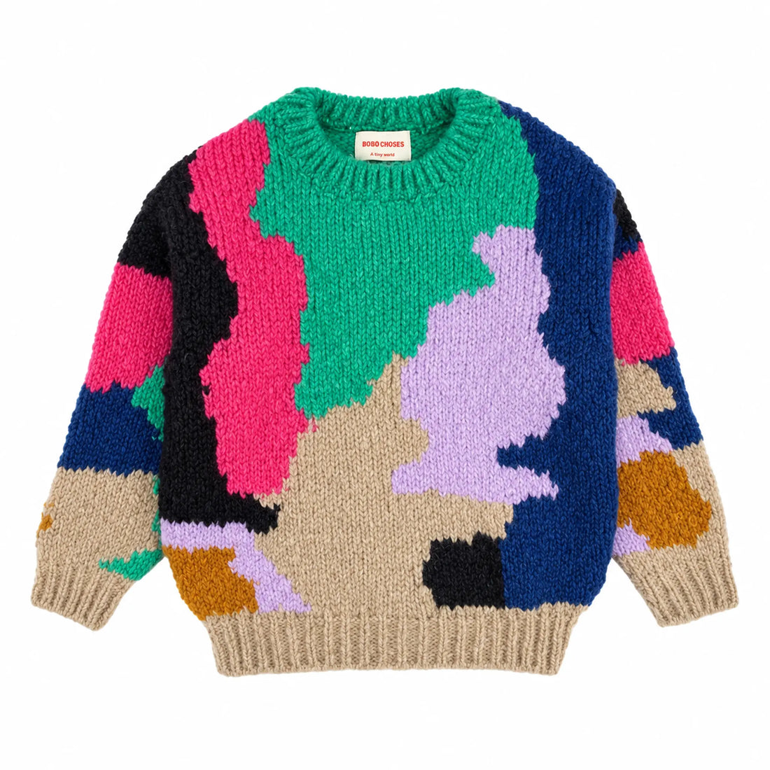 Color Stains Intarsia Jumper high-detail product image