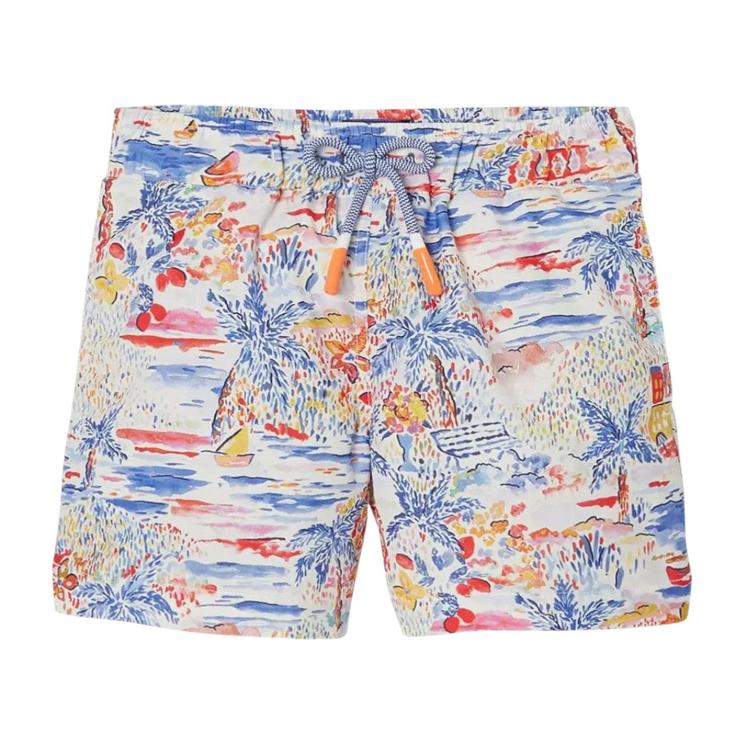 Gigi Swim Shorts - White &amp; Blue