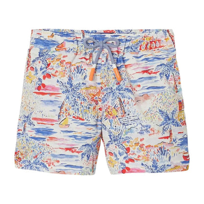 Gigi Swim Shorts - White &amp; Blue