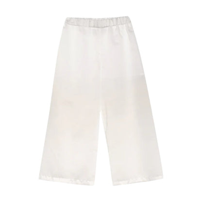 Chiffon Top Cheer &amp; Wide Trousers - White