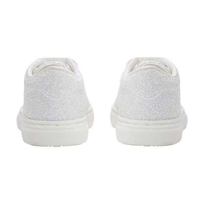 White Glitter Fabric Sneakers