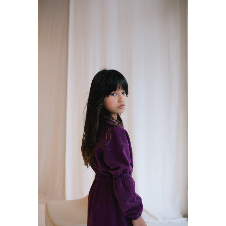 Glossy sweat dress dark purple